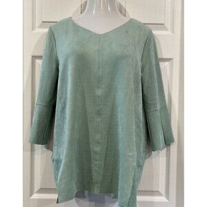 Soft Surroundings Izzy Faux Suede Mint Green Tunic Top Women's XL